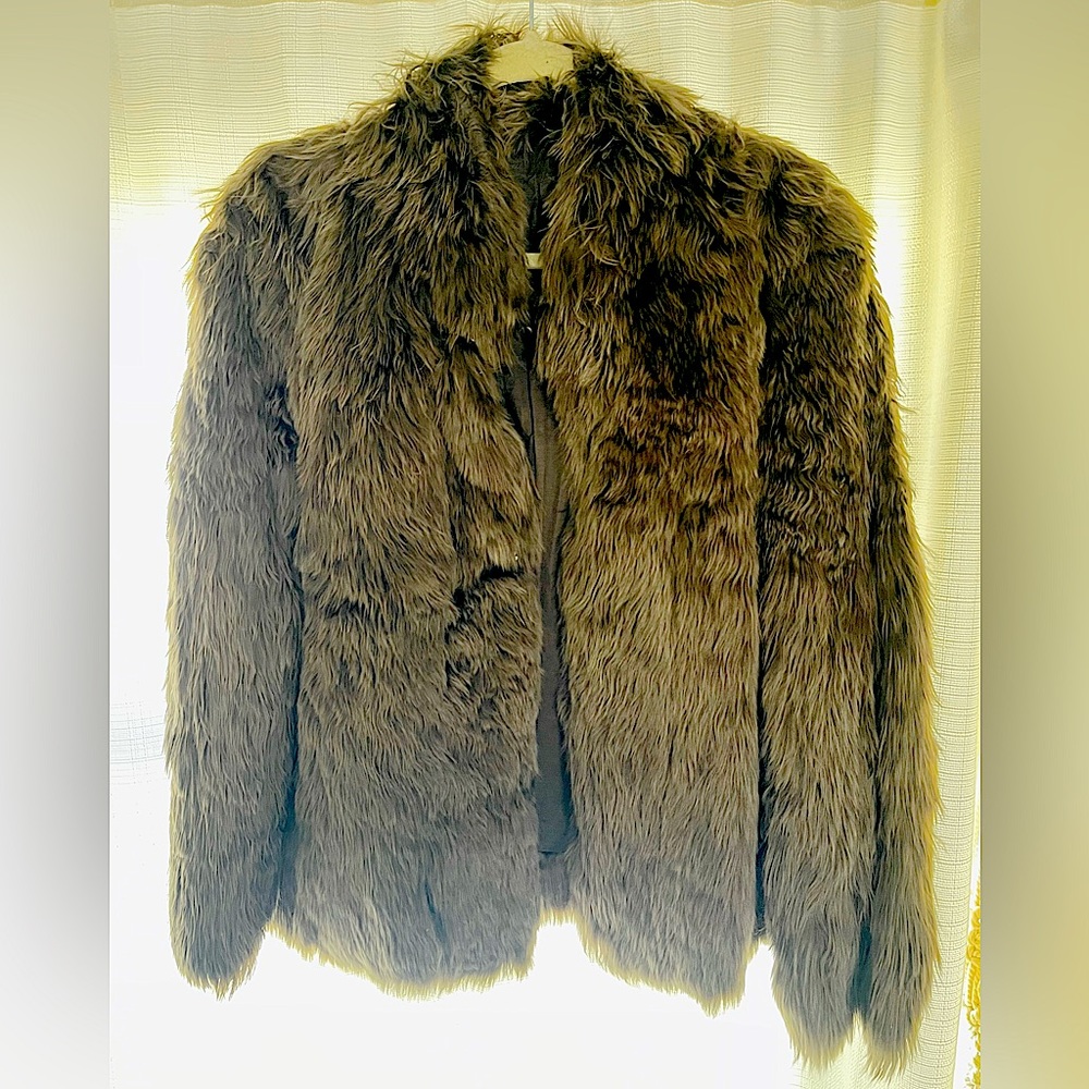 Helmut Lang Lamb Shearling Fur Alpaca Fur Jacket Sz L